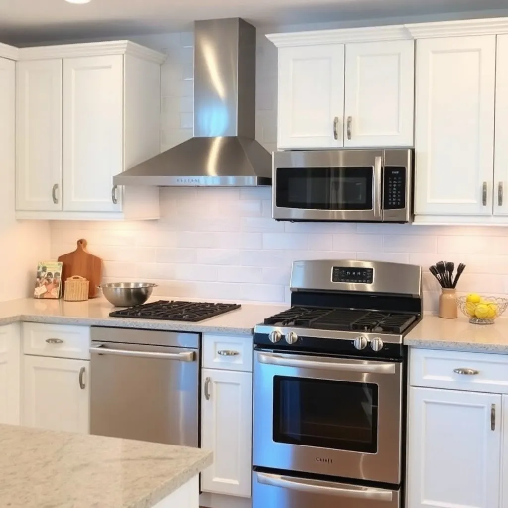 White Cabinets to Pair with Stainless Steel Appliances 1