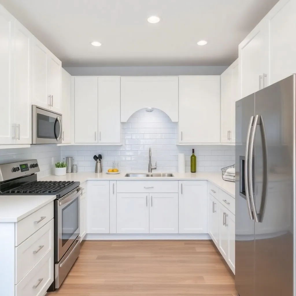 White Cabinets to Pair with Stainless Steel Appliances 2
