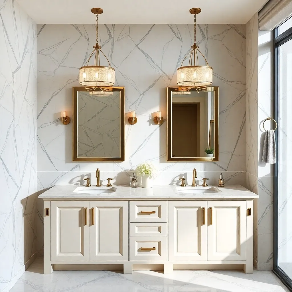 Double Sink Bath vanity in luxury bathroom 11