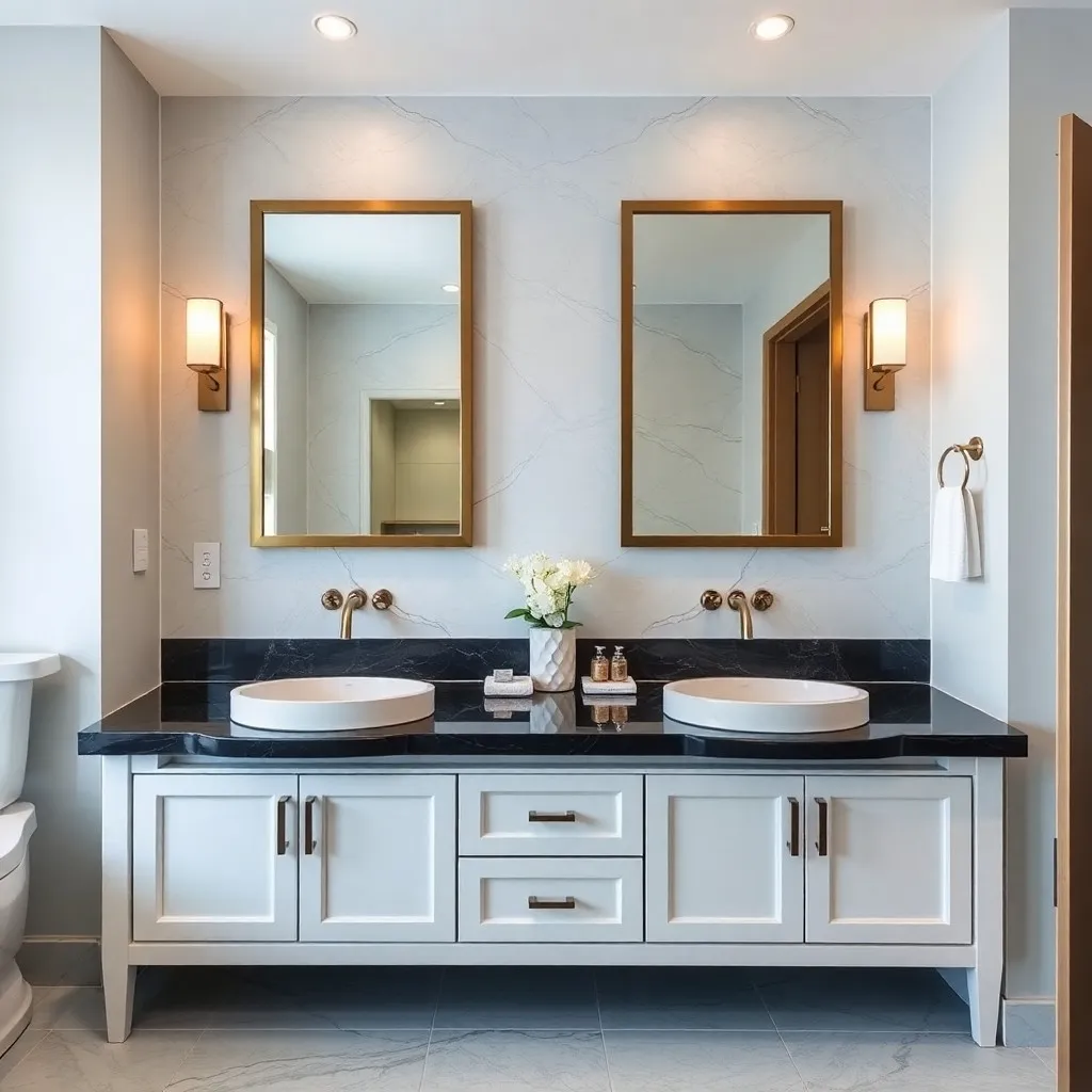 Double Sink Bath vanity in luxury bathroom 5
