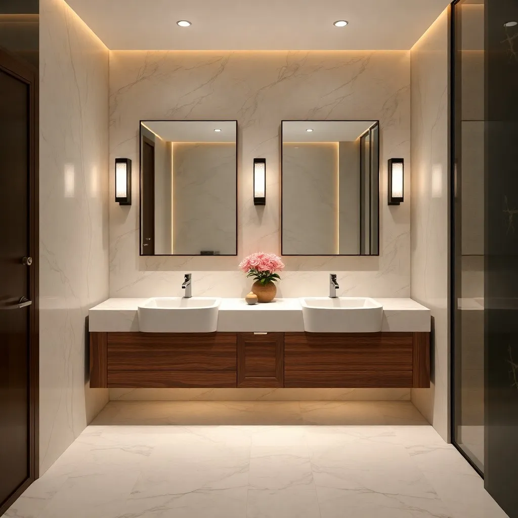 Double Sink Bath vanity in luxury bathroom 6