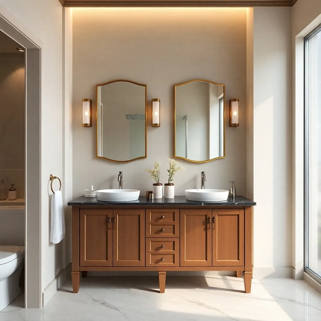 Double Sink Bath vanity in luxury bathroom 7