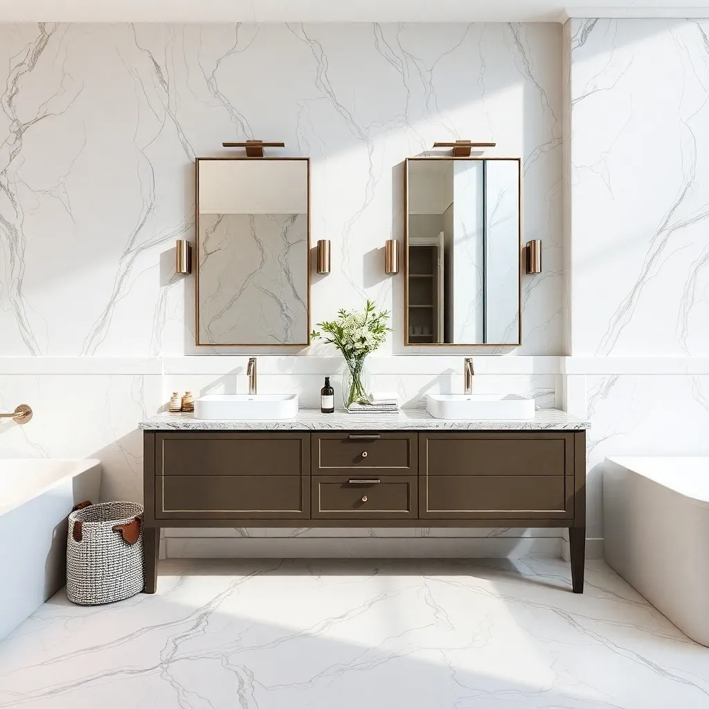 Double Sink Bath vanity in luxury bathroom 8