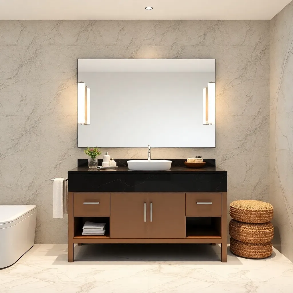Single Sink Vanity in luxury bathroom 11