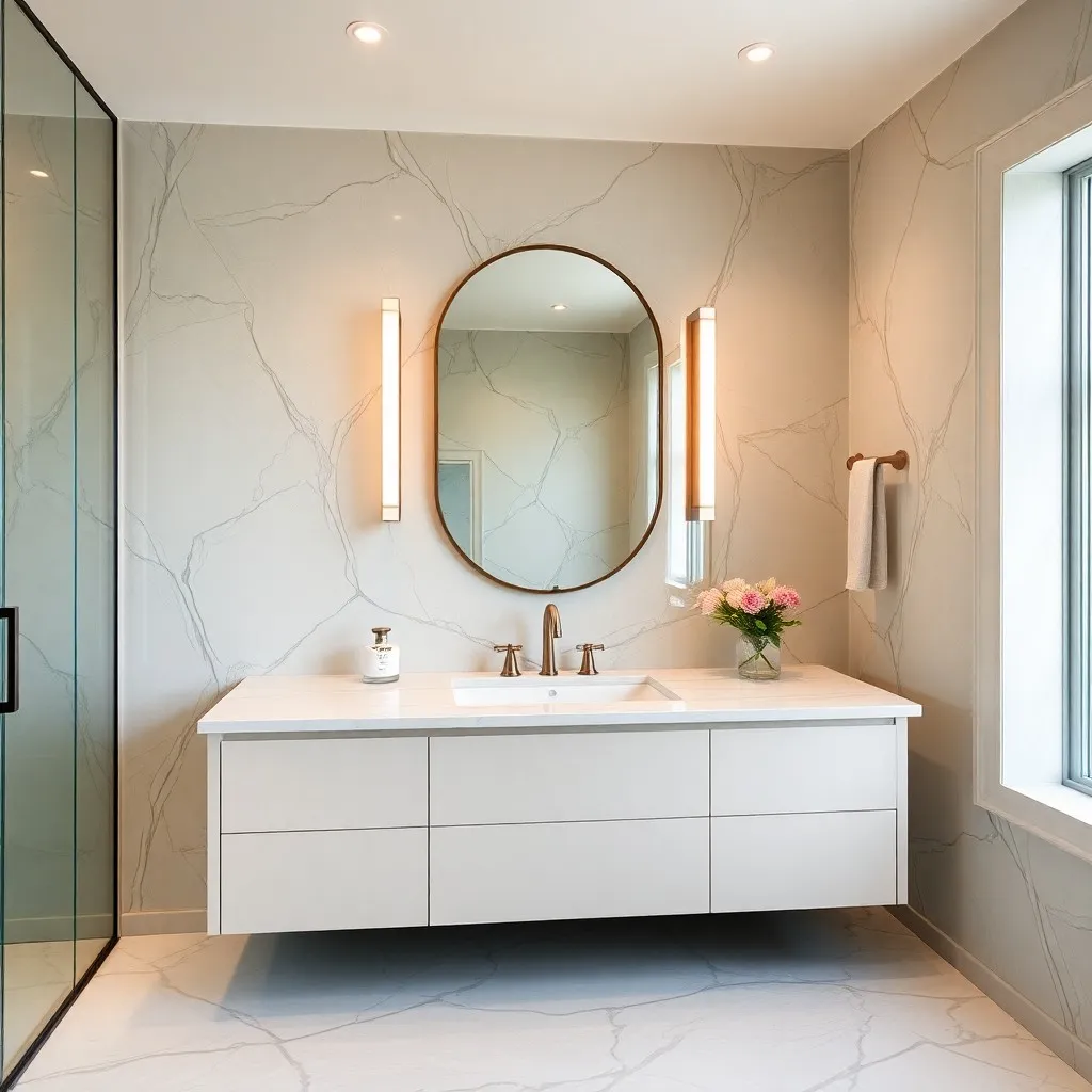 Single Sink Vanity in luxury bathroom 13