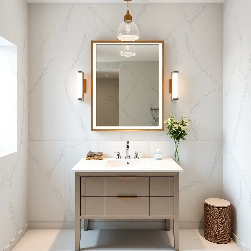 Single Sink Vanity in luxury bathroom 14