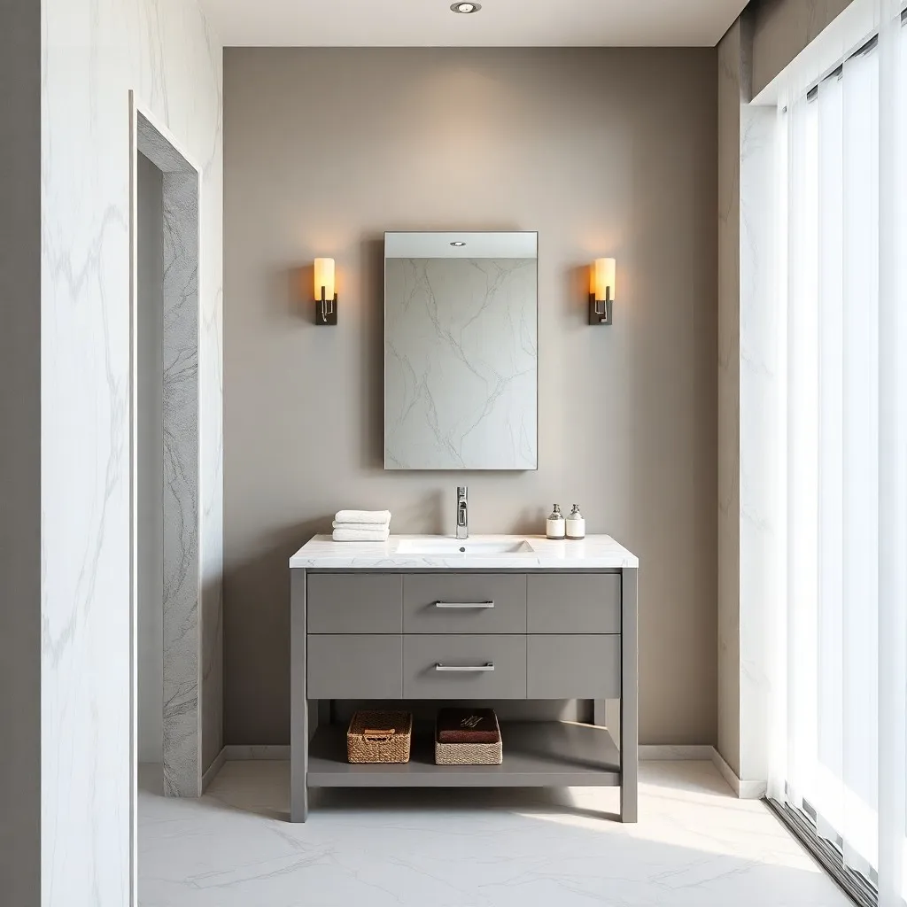 Single Sink Vanity in luxury bathroom 16